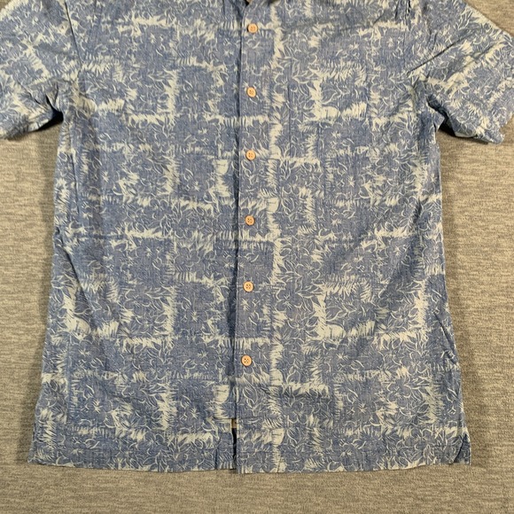 Quiksilver Waterman Shirt Mens Small Blue White Floral Hawaiian Button Up Casual - Picture 3 of 11